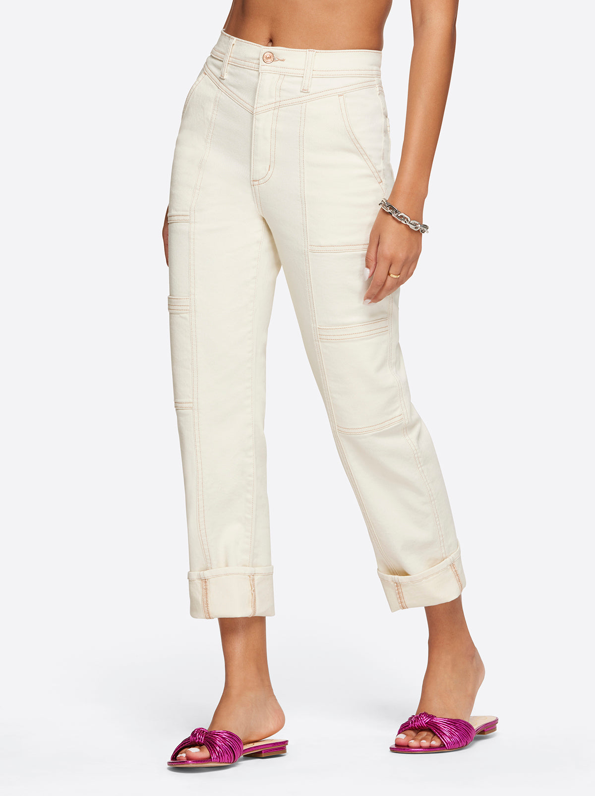 Women Straight Cargo Ankle - Ecru | Jessica Simpson