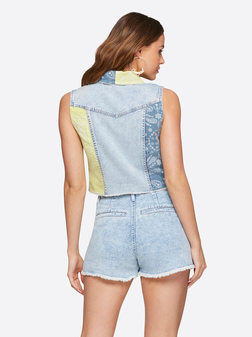 Women Sound Track Crop Denim Vest - Heavenly | Jessica Simpson