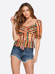 Women Ami Halter Top - Tie Dye Stripe | Jessica Simpson