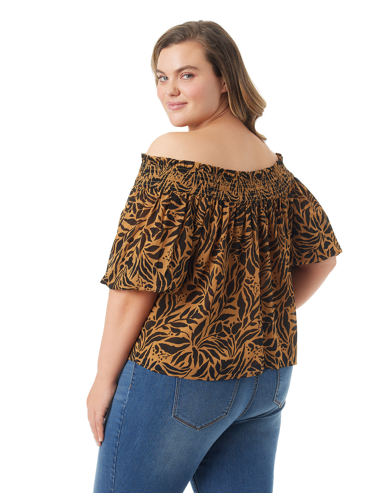 Women Rosiya Off Shoulder Top - Zebra Floral | Jessica Simpson