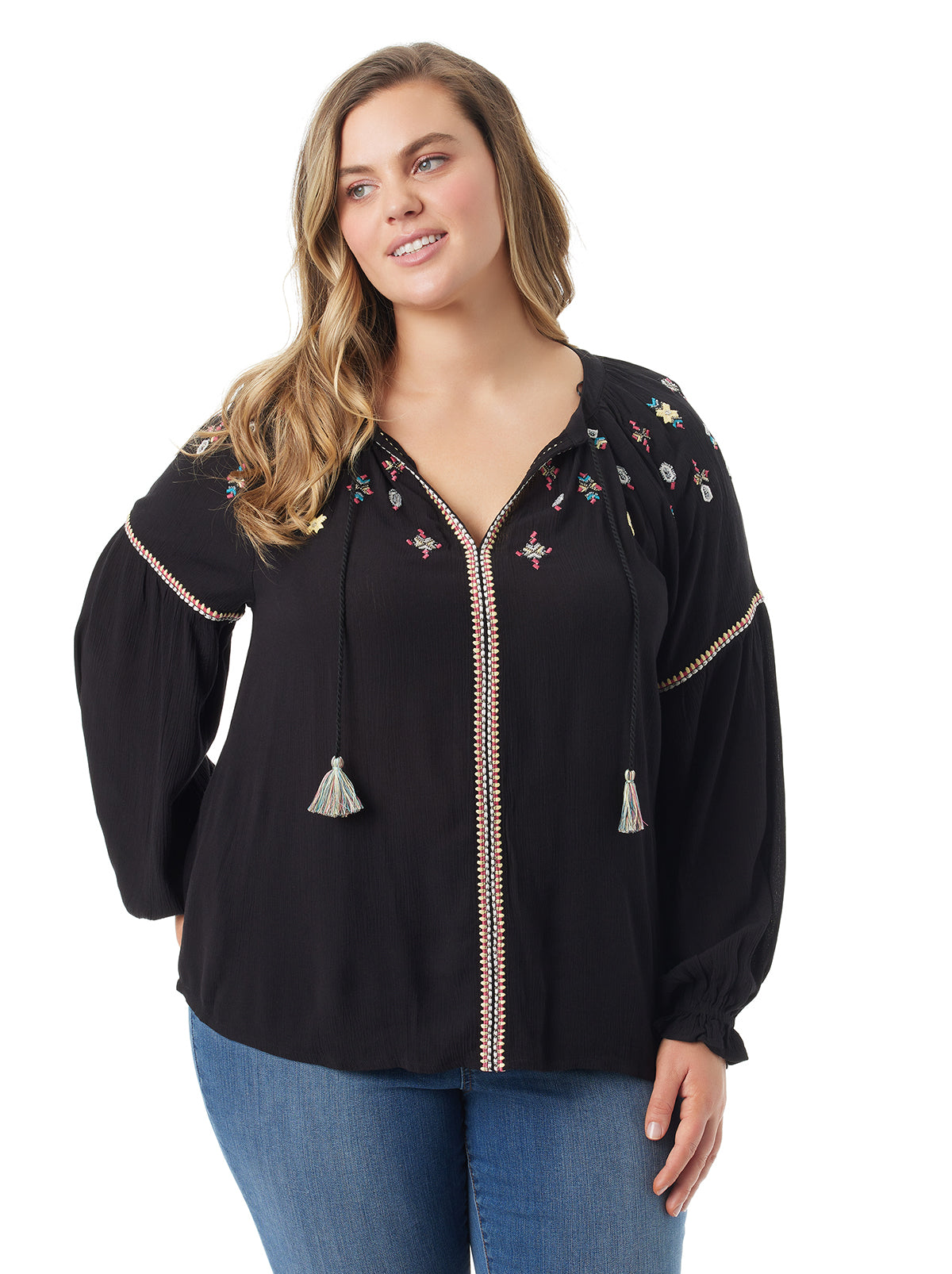 Women Lissy Embellished Top - Black | Jessica Simpson