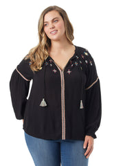 Women Lissy Embellished Top - Black | Jessica Simpson