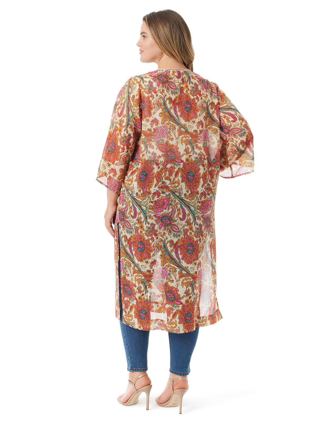 Women Calie Kimono - Apricot Sherbet Paisley | Jessica Simpson