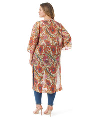 Women Calie Kimono - Apricot Sherbet Paisley | Jessica Simpson