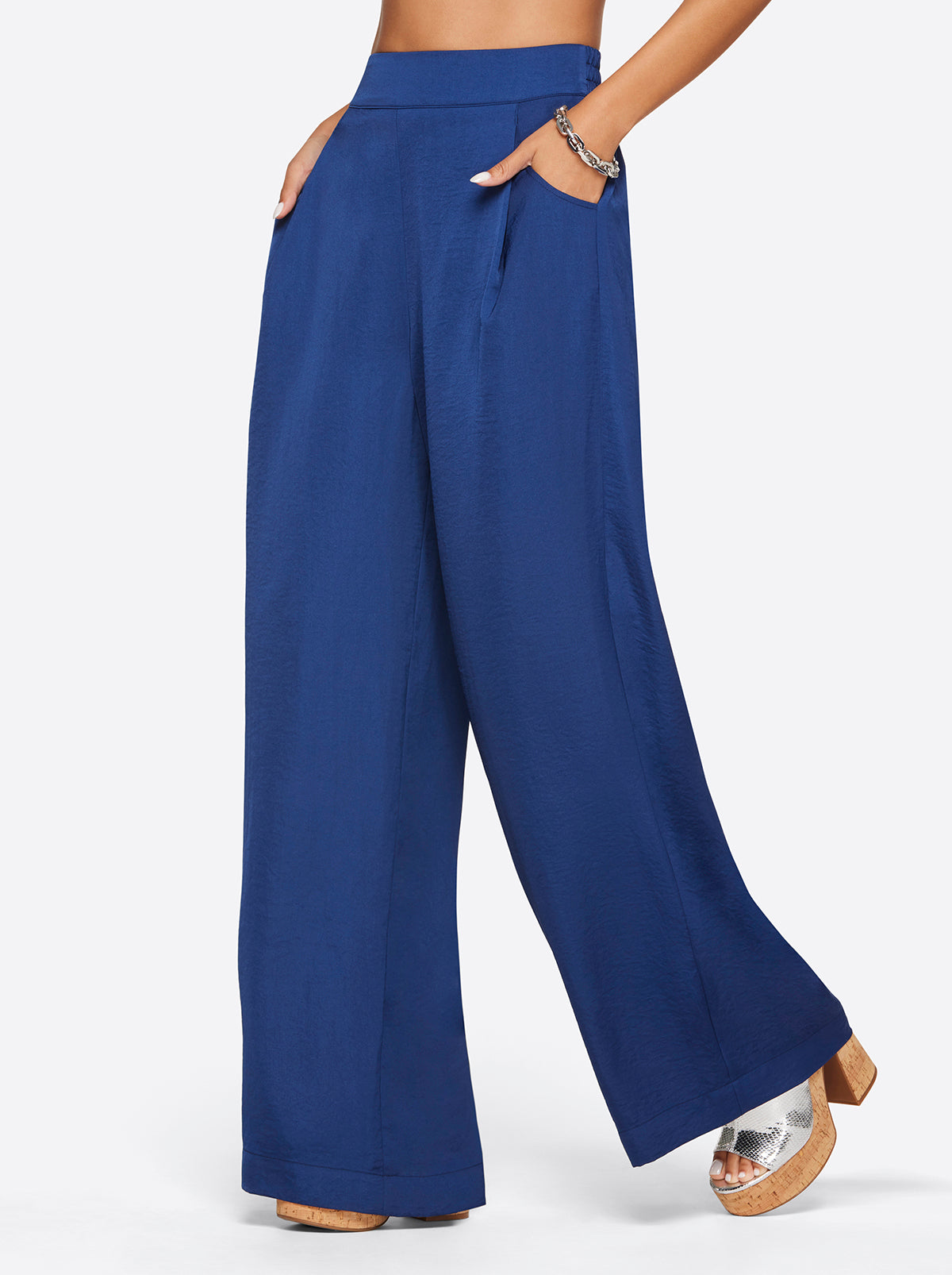 Women Winnie Wide Leg Pants - Medieval Blue | Jessica Simpson
