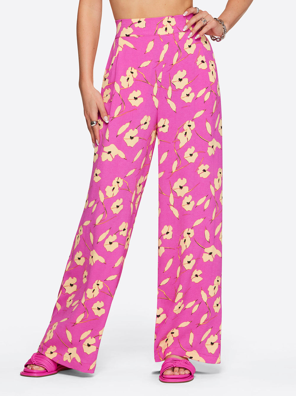 Women Winnie Wide Leg Pants - Withering Petals | Jessica Simpson