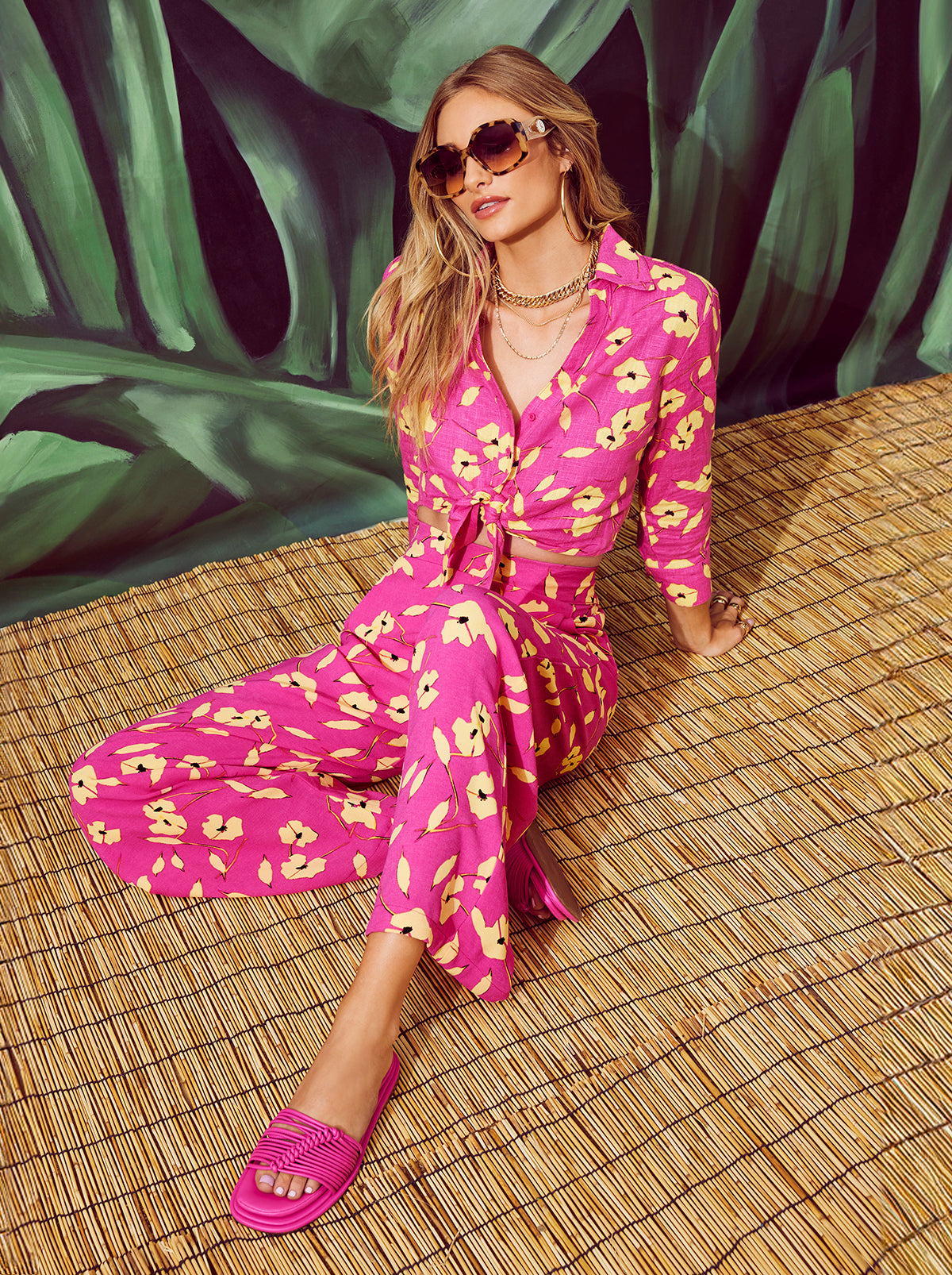 Women Wisteria Tie Front Top - Withering Petals | Jessica Simpson