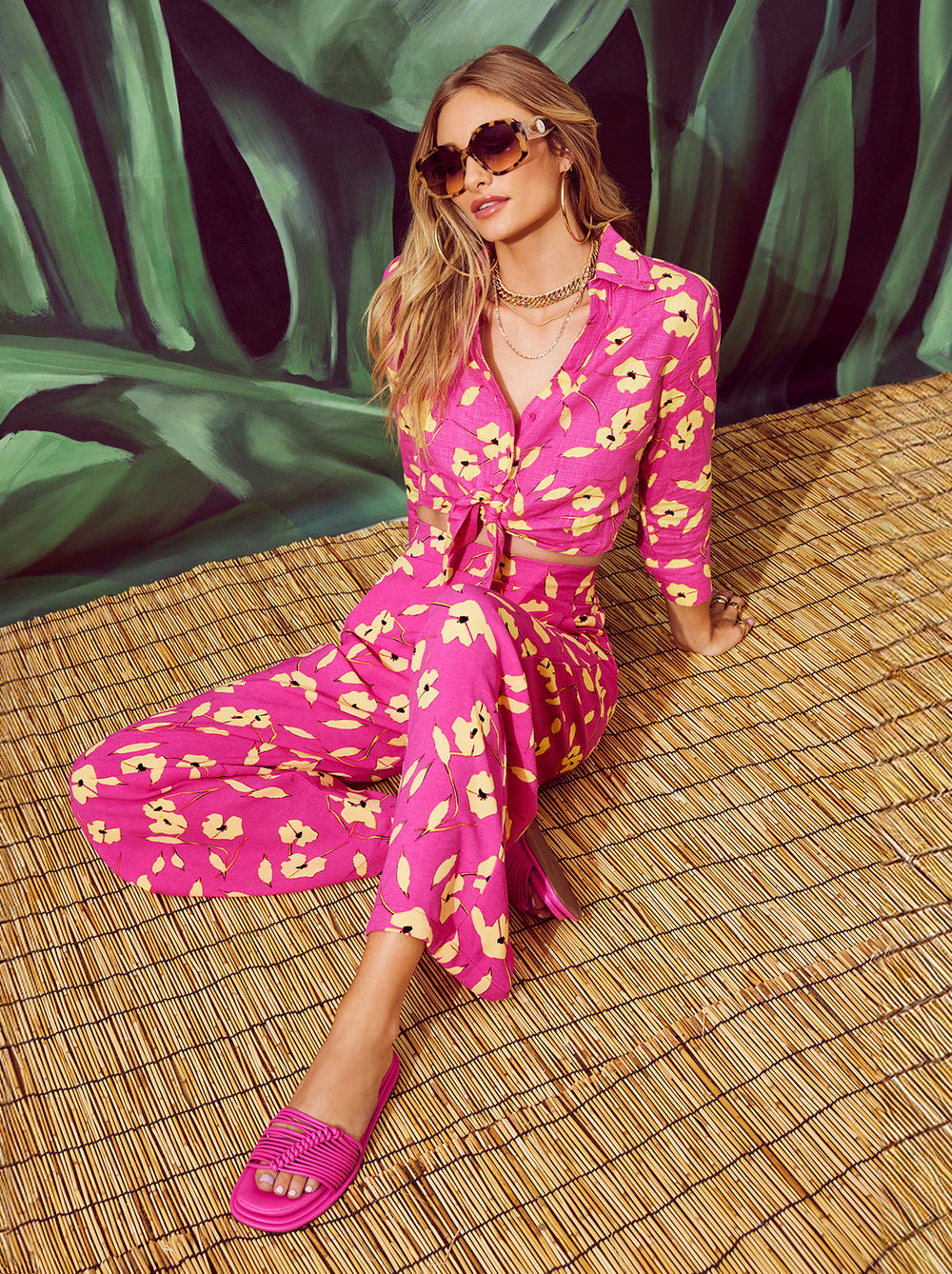 Women Wisteria Tie Front Top - Withering Petals | Jessica Simpson