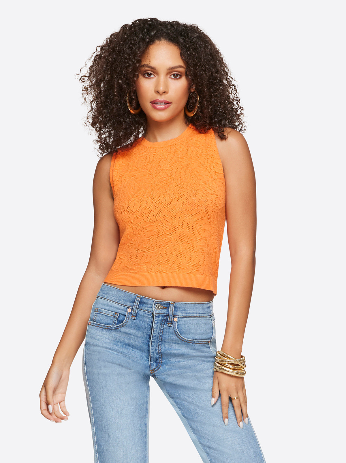 Women Ivy Mesh Tank - Mandarin Orange | Jessica Simpson