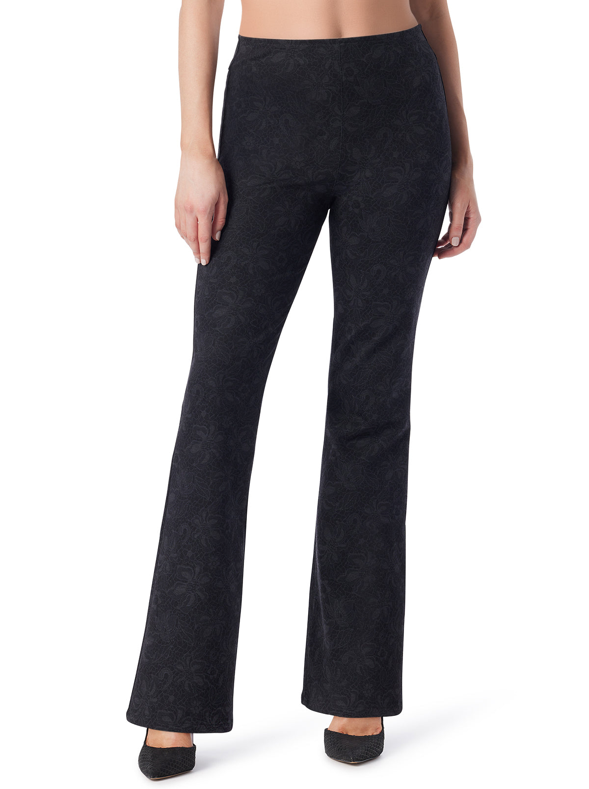 Women Pull on Flare - Black Laced Floral | Jessica Simpson