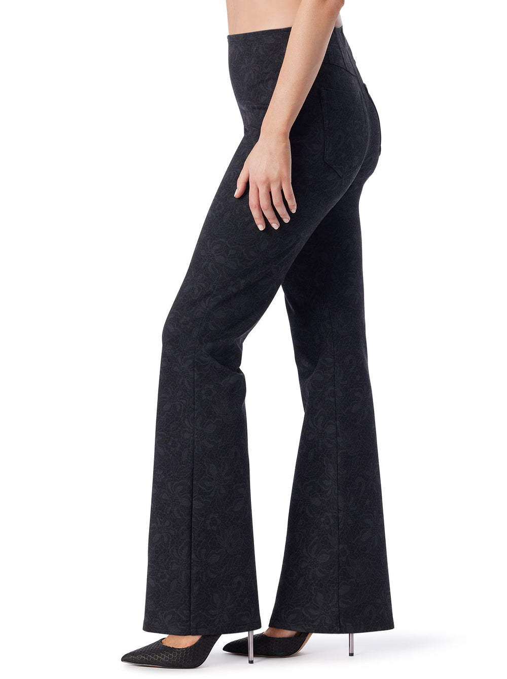 Women Pull on Flare - Black Laced Floral | Jessica Simpson