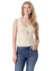 Women Johanna Lace Up Tank - Parchment | Jessica Simpson