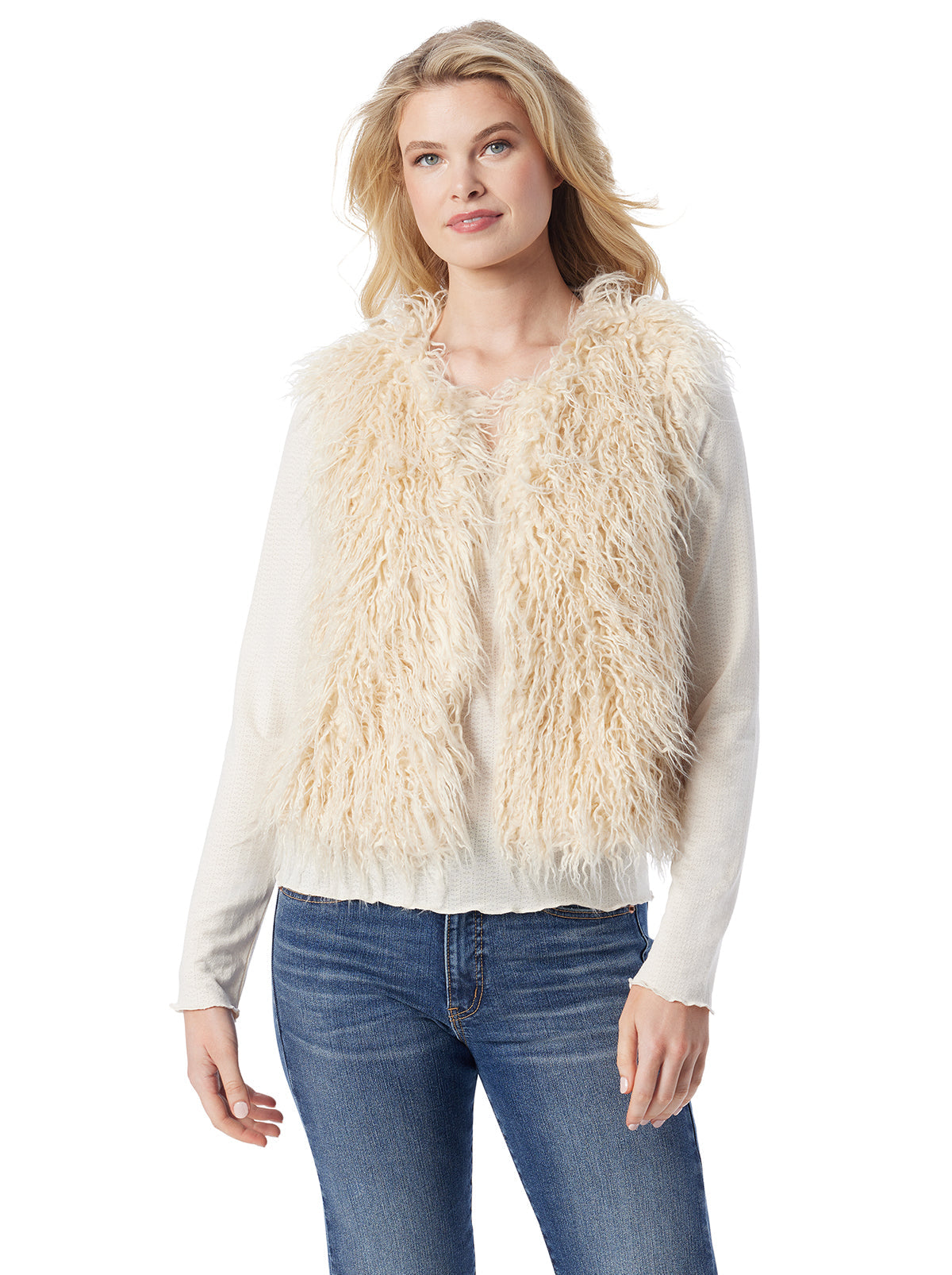 Women Fur Vest - Gardenia | Jessica Simpson