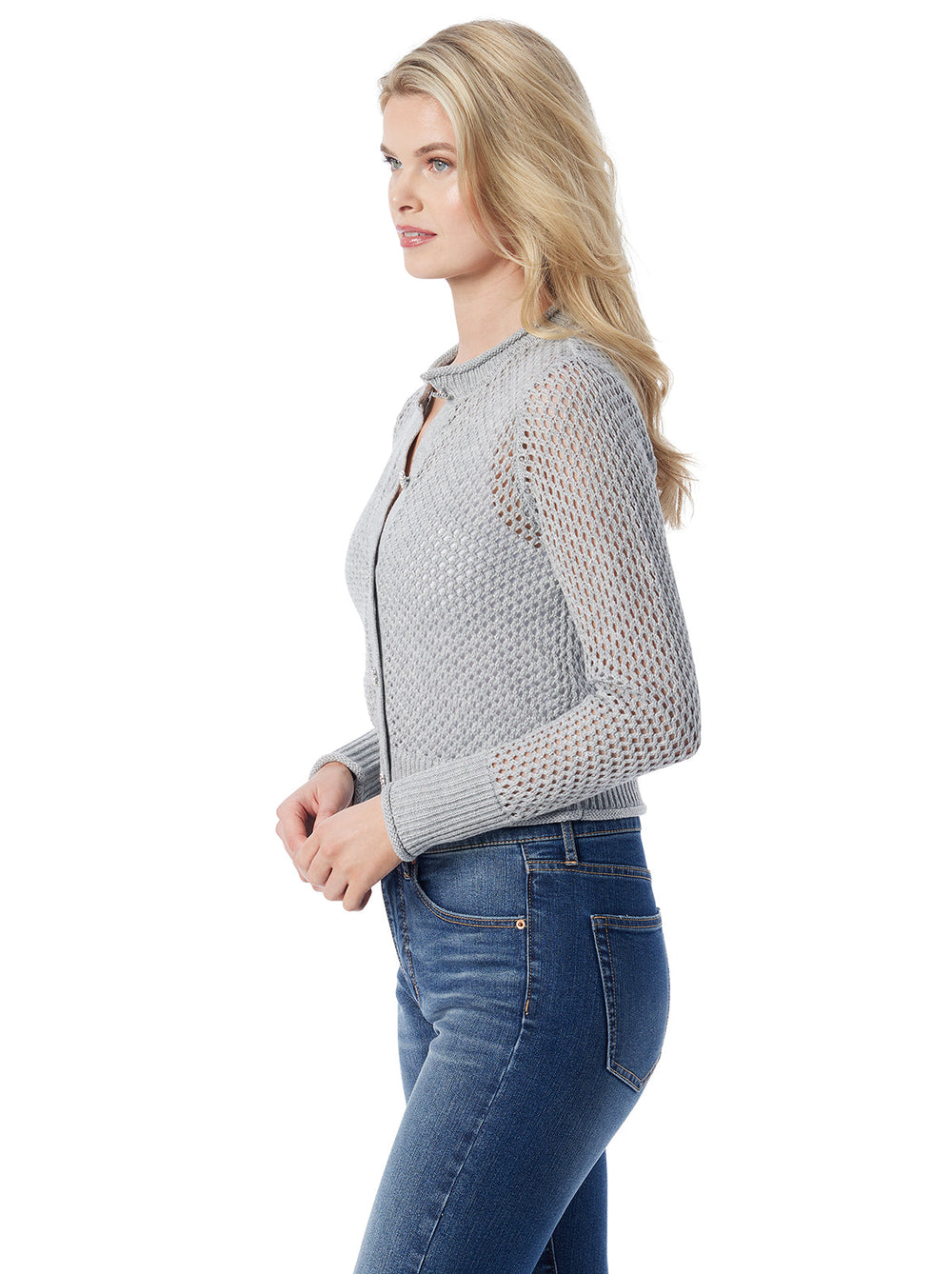 Women Bianka Cardigan - Metallic Silver | Jessica Simpson