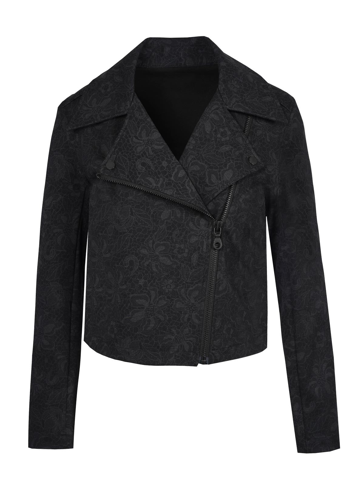 Women Biker Jacket - Black Laced Floral | Jessica Simpson