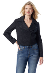 Women Biker Jacket - Black Laced Floral | Jessica Simpson