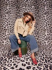 Women Trench Bomber Jacket - Khaki | Jessica Simpson