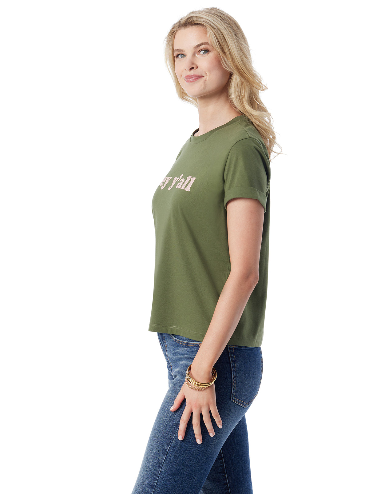 Women Ike Tee - Bronze Green | Jessica Simpson