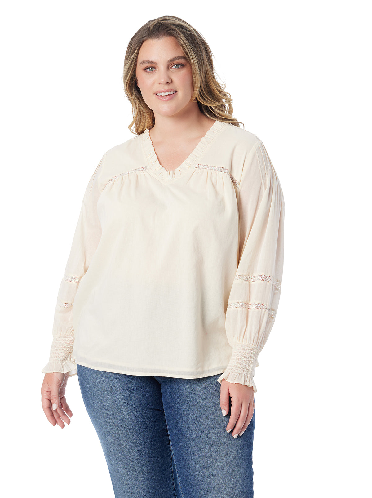 Women Milla Ruffle Top - Parchment | Jessica Simpson