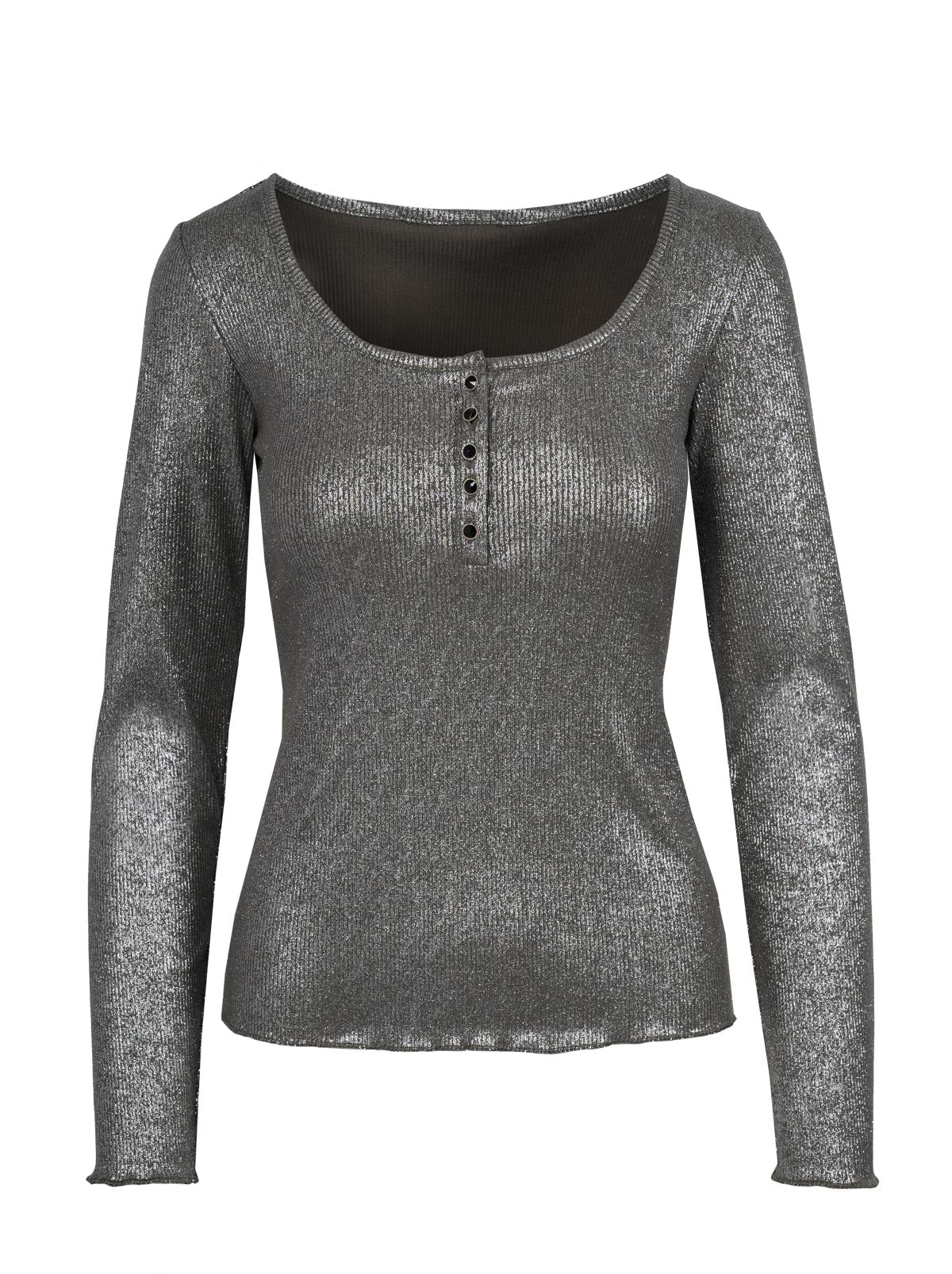 Women Tahani Henley Top - Silver Grey | Jessica Simpson
