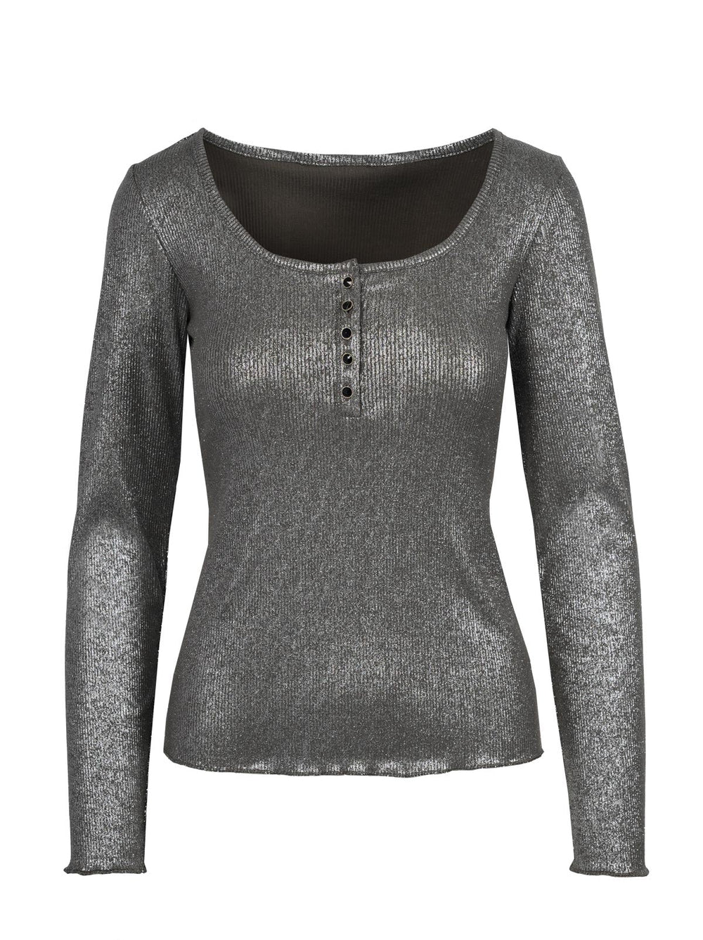 Women Tahani Henley Top - Silver Grey | Jessica Simpson
