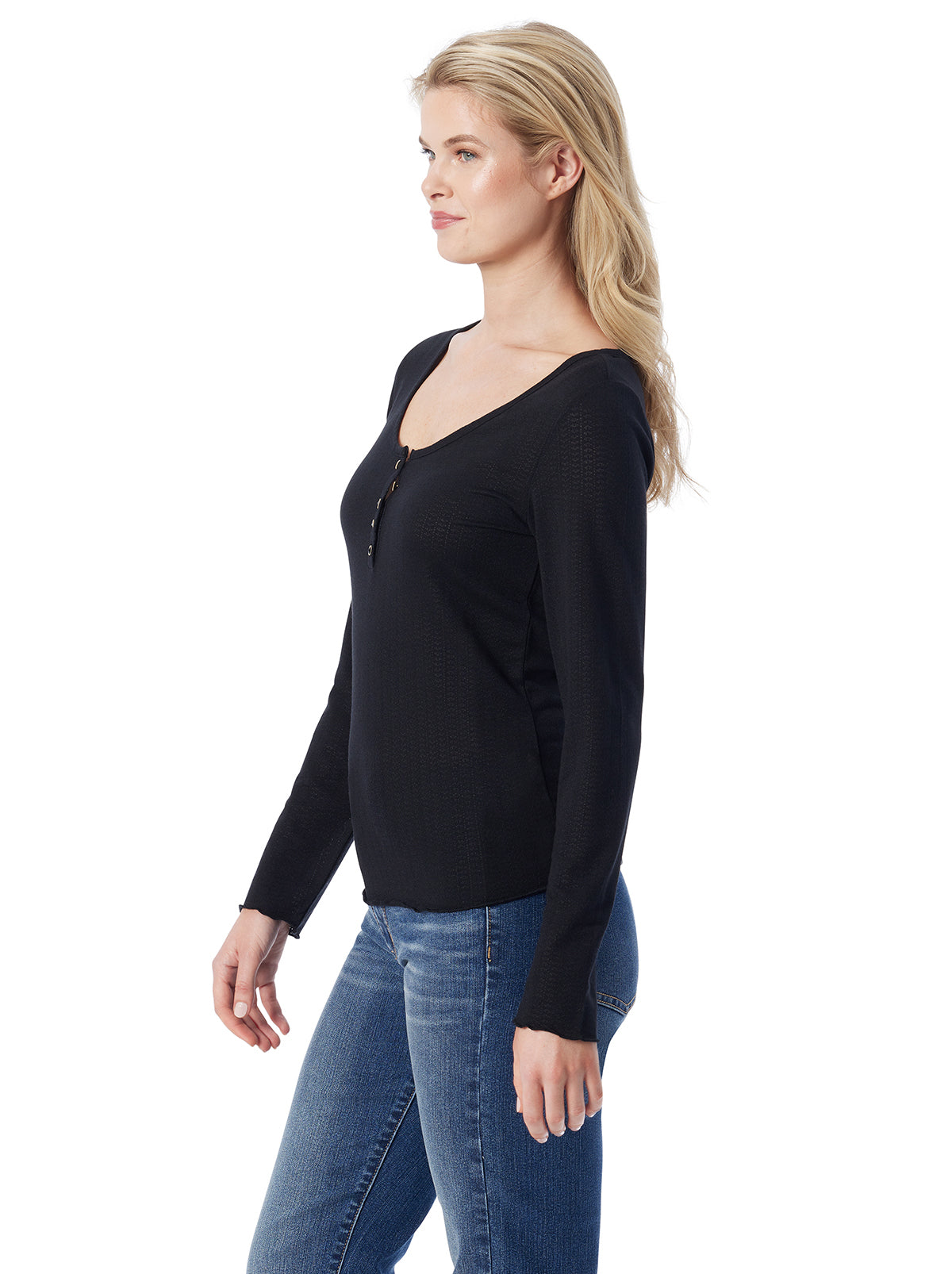 Women Tahani Henley Top - Anthracite | Jessica Simpson