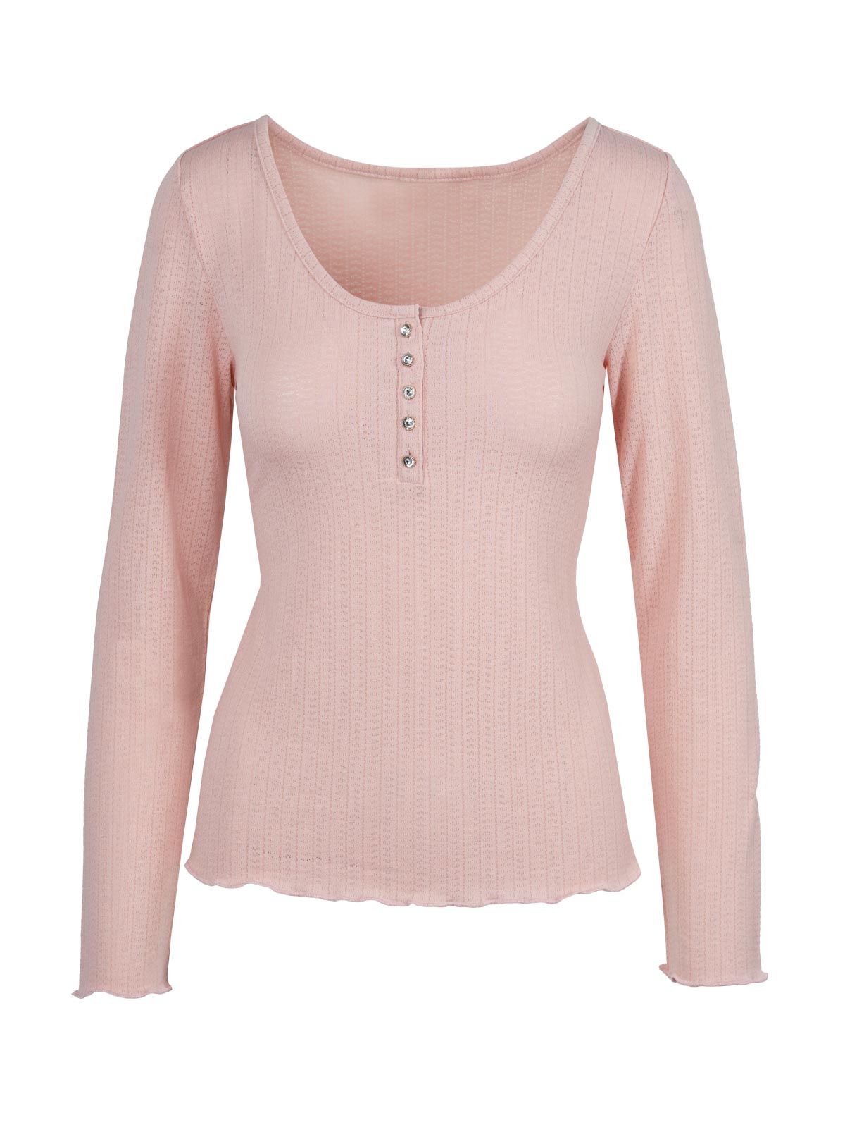 Women Tahani Henley Top - Silver Pink | Jessica Simpson