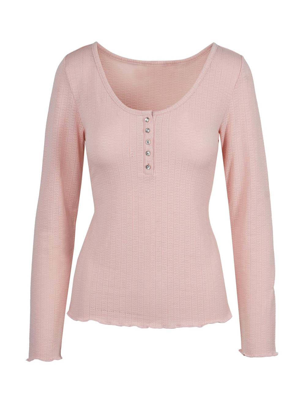 Women Tahani Henley Top - Silver Pink | Jessica Simpson