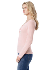 Women Tahani Henley Top - Silver Pink | Jessica Simpson