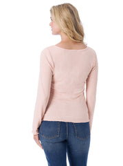 Women Tahani Henley Top - Silver Pink | Jessica Simpson