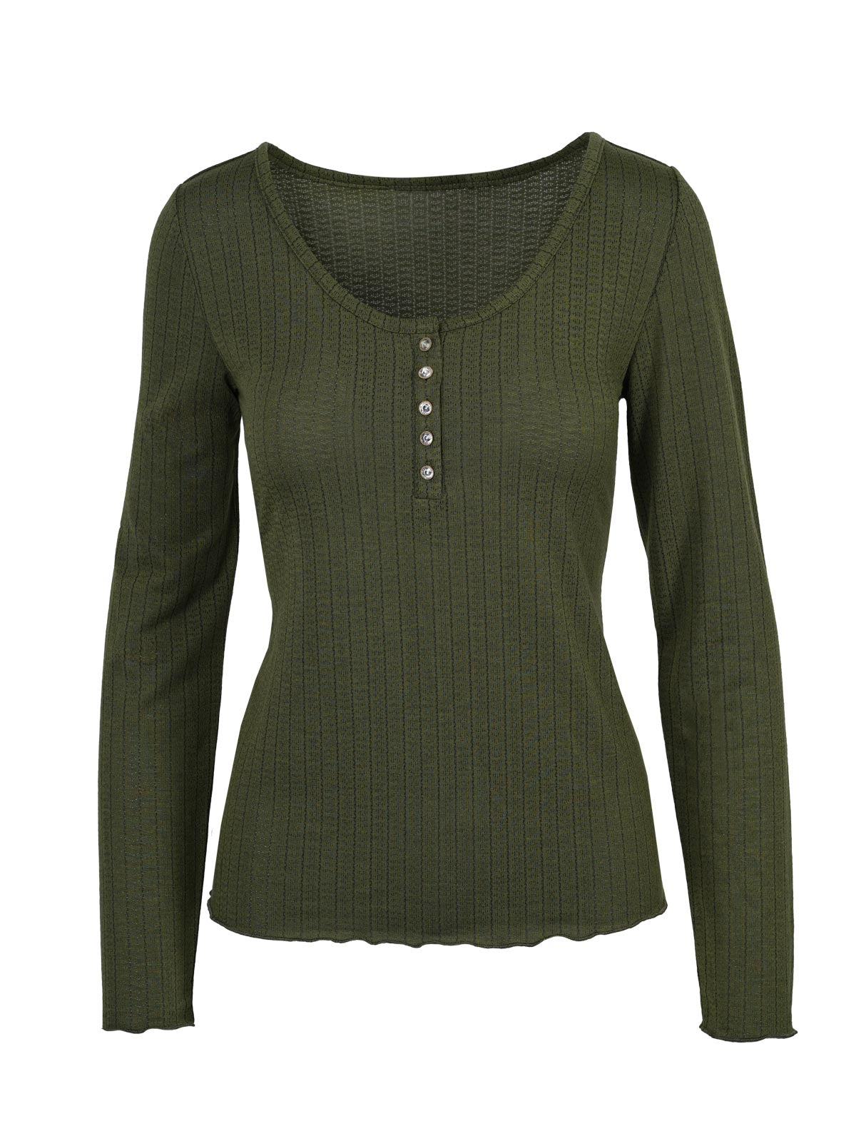 Women Tahani Henley Top - Bronze Green | Jessica Simpson