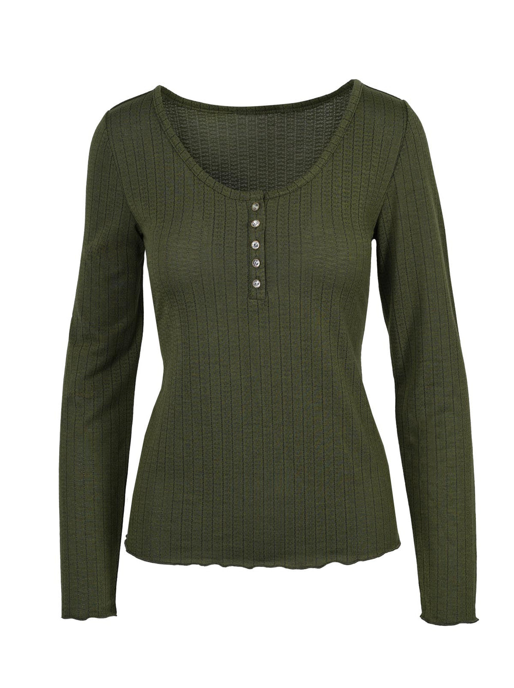 Women Tahani Henley Top - Bronze Green | Jessica Simpson
