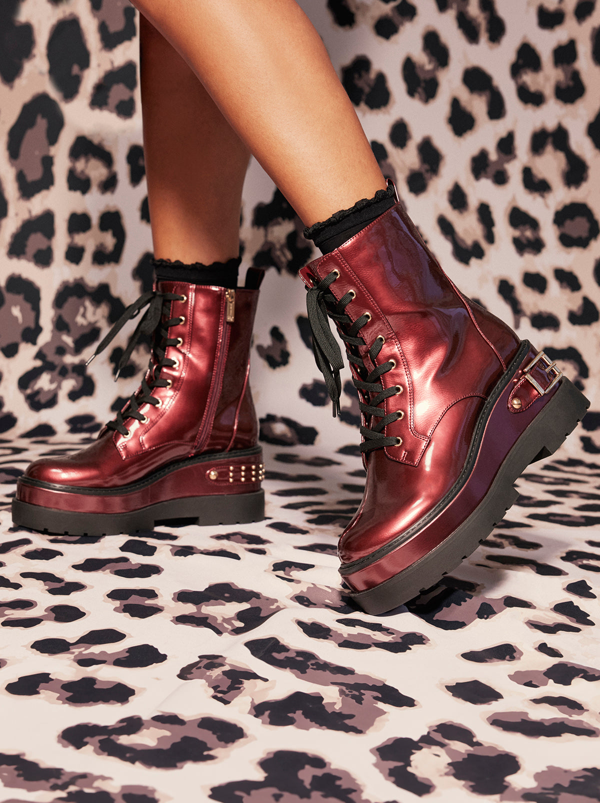 Women Imelda Combat Boot - Oxblood | Jessica Simpson