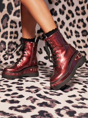 Women Imelda Combat Boot - Oxblood | Jessica Simpson