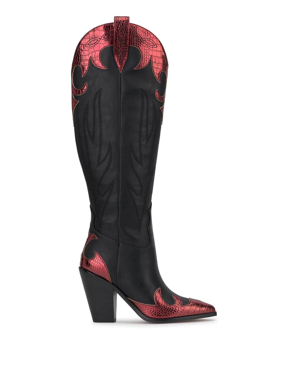 Women Rhetta Western Boot - Black & Oxblood | Jessica Simpson