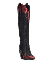 Women Rhetta Western Boot - Black & Oxblood | Jessica Simpson