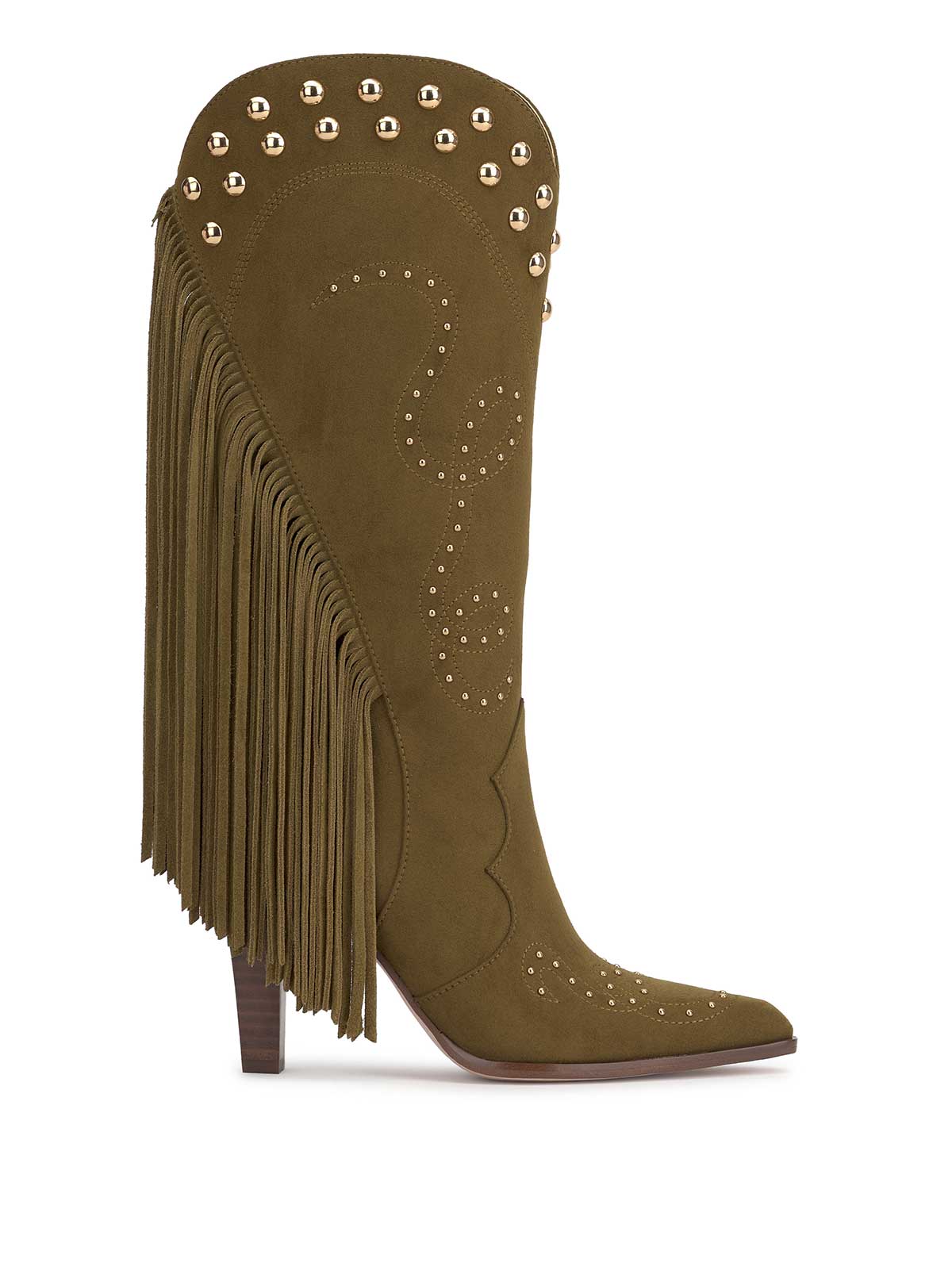 Women Rosera Studded Fringe Boot - Olive Green | Jessica Simpson