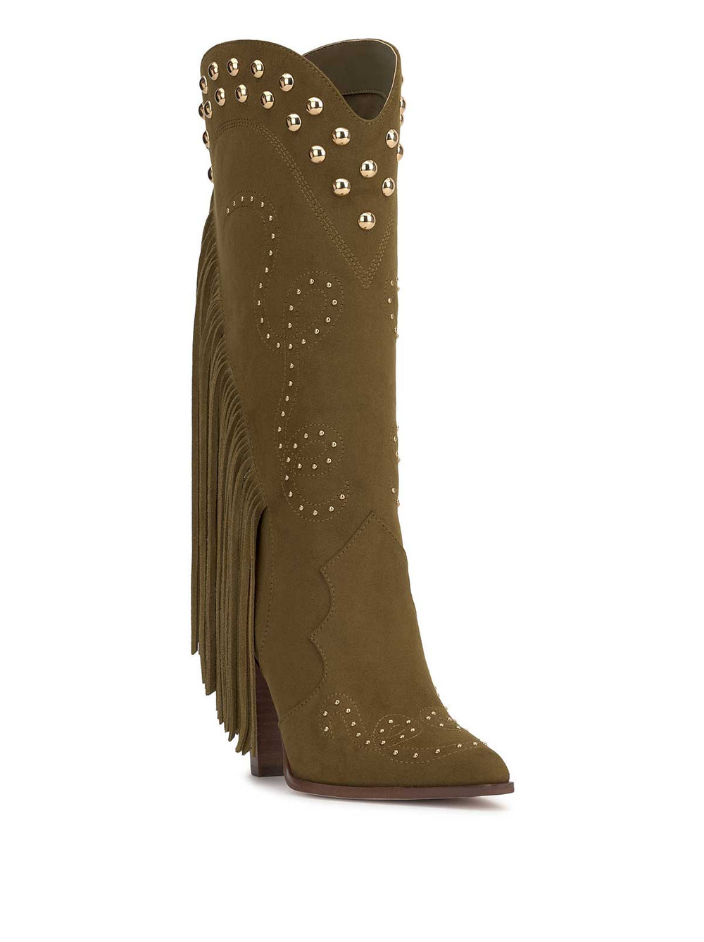 Women Rosera Studded Fringe Boot - Olive Green | Jessica Simpson