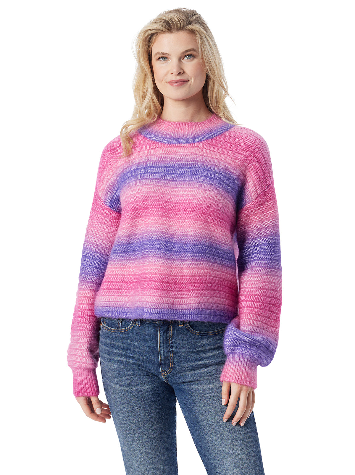Women Portia Sweater - Royal Purple Combo | Jessica Simpson