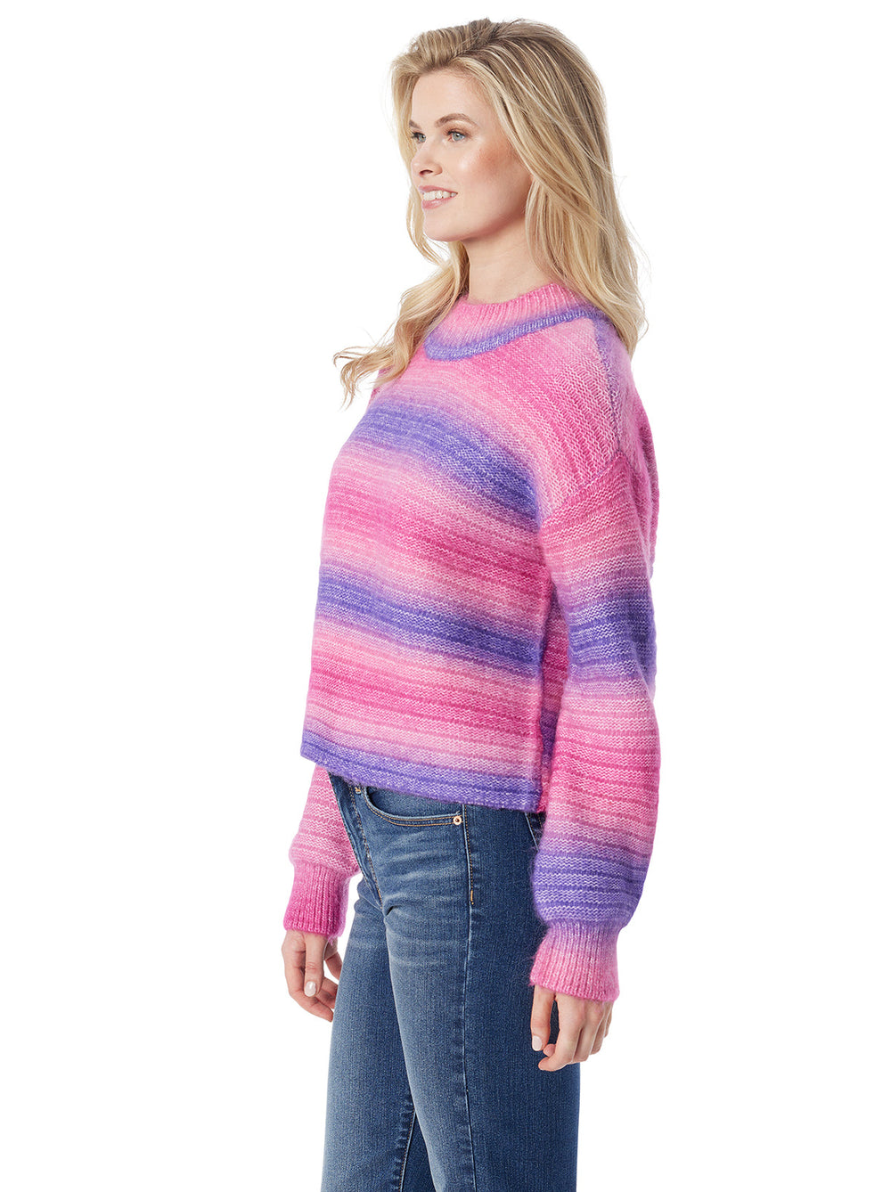 Women Portia Sweater - Royal Purple Combo | Jessica Simpson