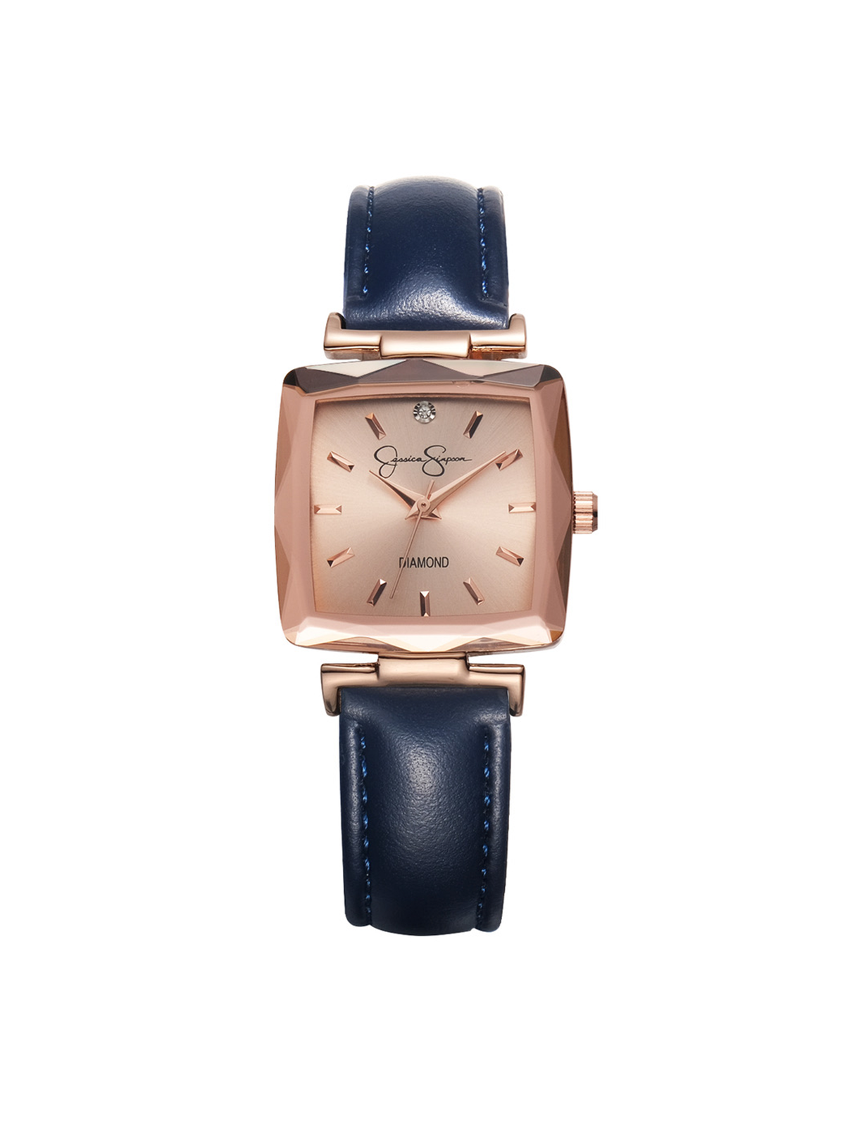 Accessories Cushion Case Strap Watch - Rose Gold Tone | Jessica Simpson