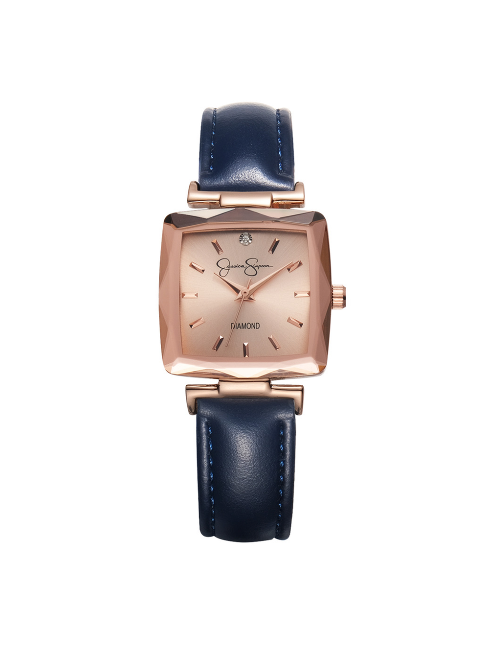 Accessories Cushion Case Strap Watch - Rose Gold Tone | Jessica Simpson