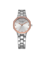 Accessories Rose Mettalic Bezel Bracelet Watch - Silver Tone | Jessica Simpson