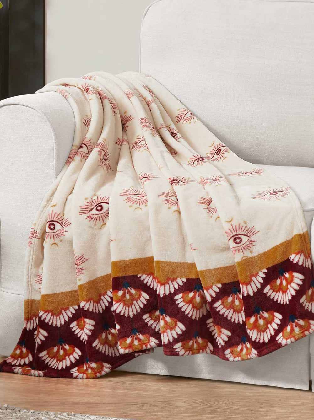Home Celeste Plush Throw - Burgandy Red | Jessica Simpson