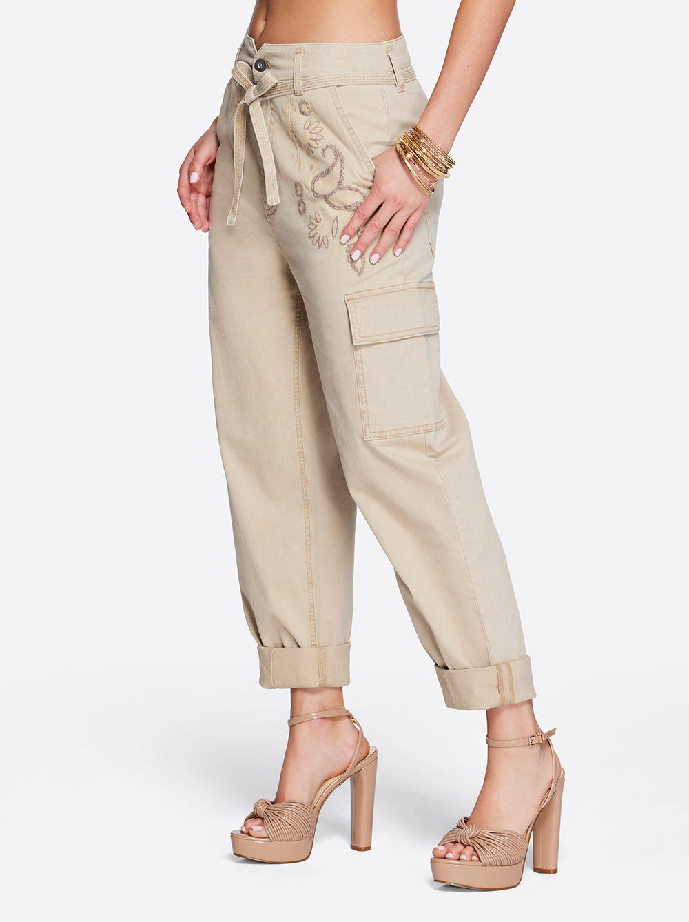 Women Allie Cargo Pant - Khaki | Jessica Simpson