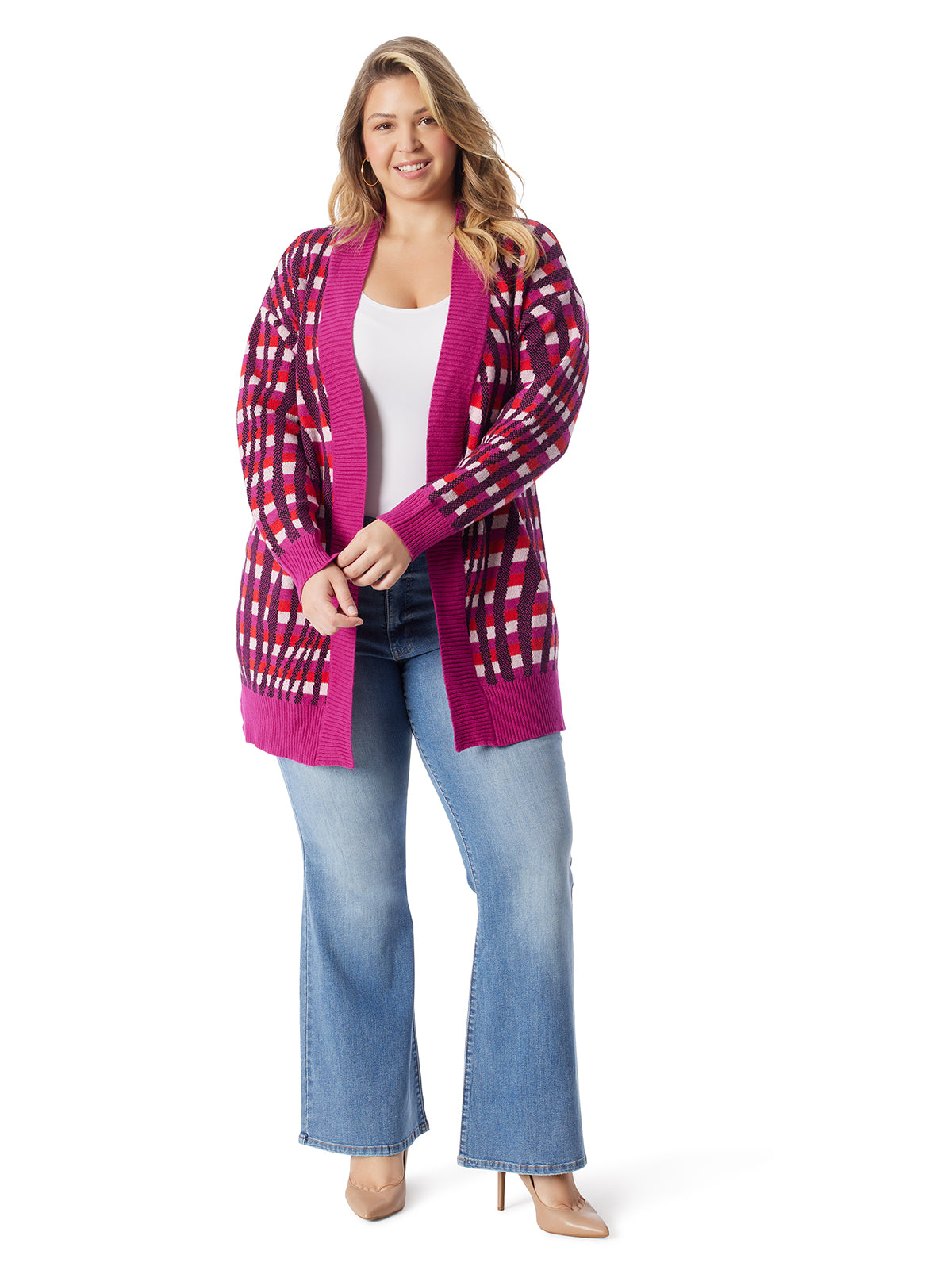 Women Open Front Cardigan - Festive Swirl | Jessica Simpson