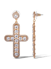 Accessories Pave Cross Dangle Earrings | Jessica Simpson