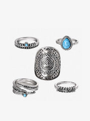 Accessories 5-Piece Ring Set with Turquoise | Jessica Simpson