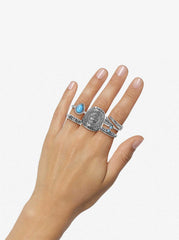 Accessories 5-Piece Ring Set with Turquoise | Jessica Simpson