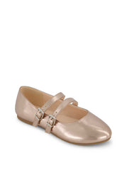 Women Little Girls' Amy Double Strap Ballet Flat - Champagne | Jessica Simpson